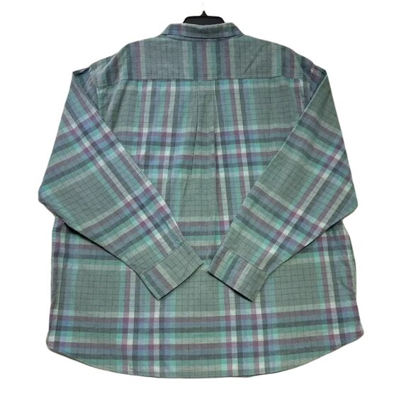 Tommy Bahama Men's Size Medium Coastline Cord Verde Plaid Trout Green Shirt - Picture 7 of 9